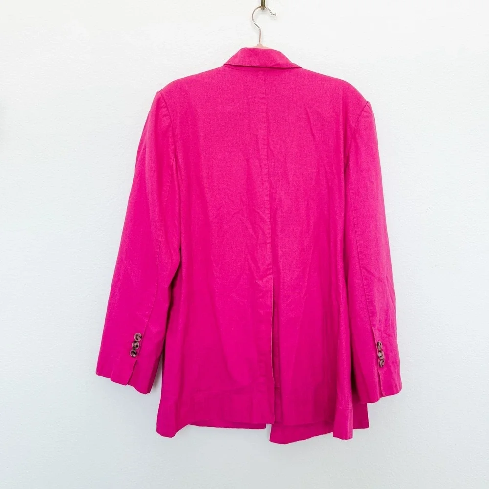 Eudon Choi Linen Blazer 10 Pink‎ Oversized Coastal Barbiecore Dopamine Designer